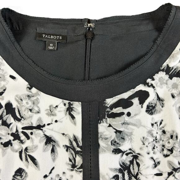 Talbots Black and White Floral Midi Dress - Picture 8 of 12